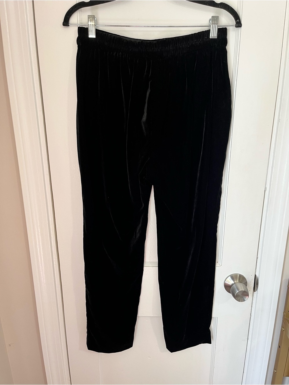 J. Crew Black Velvet Pull-On Trousers